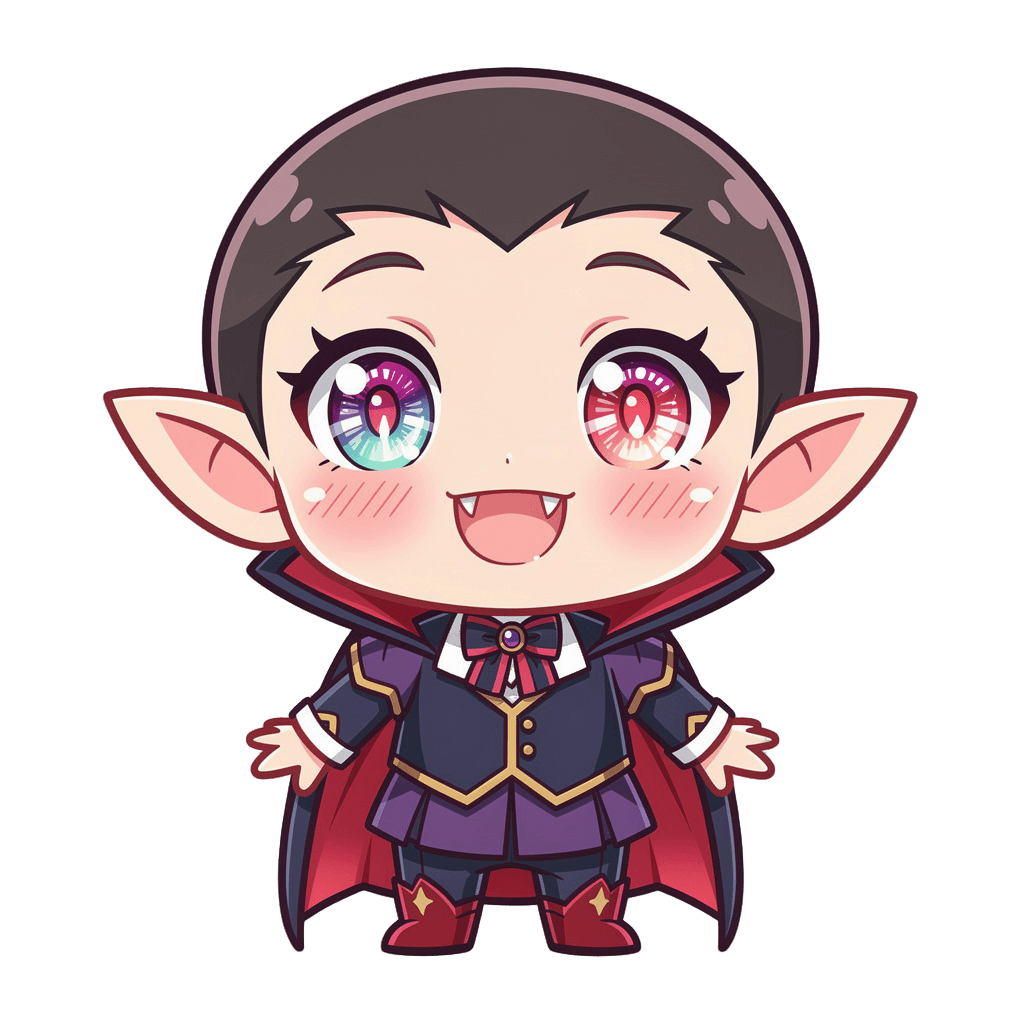 Vampire — happy Vampire Twitch emote — happy, Anime style