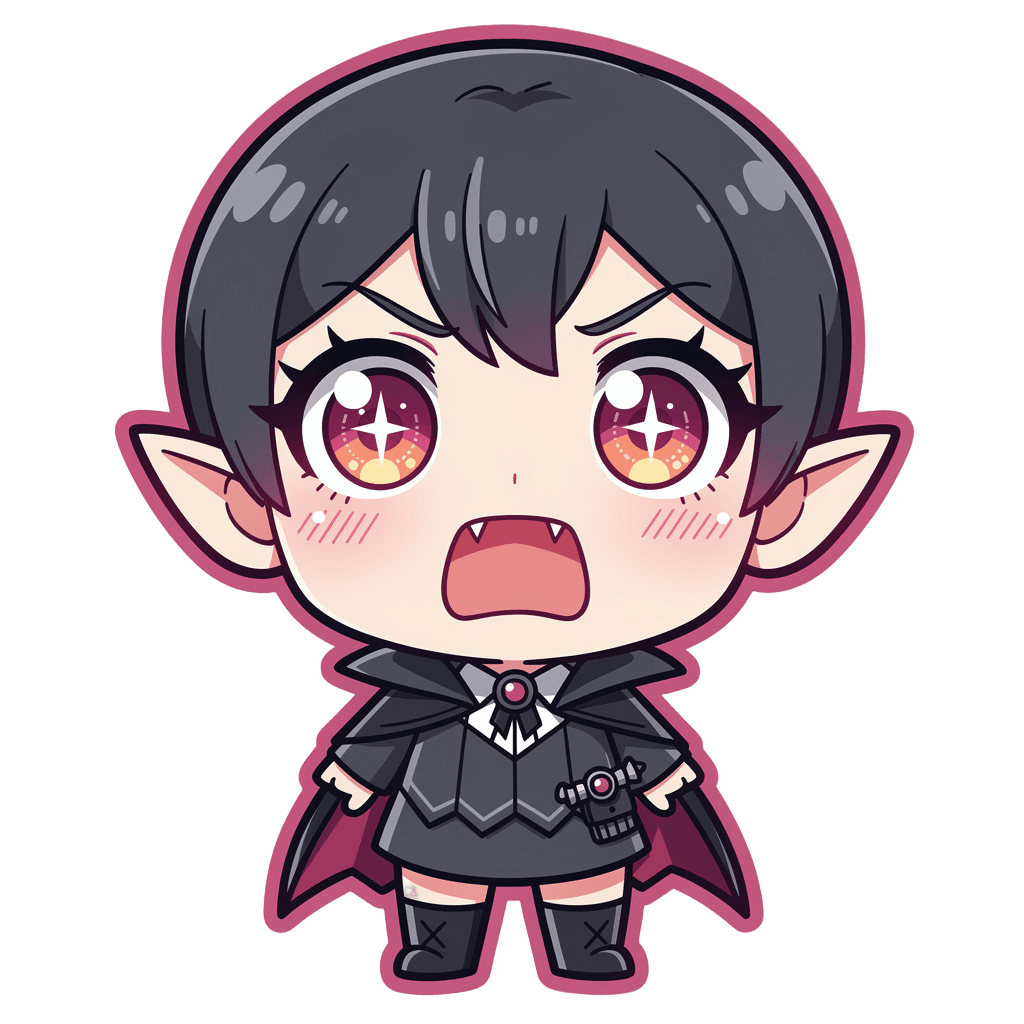 Vampire — surprised Vampire Twitch emote — surprised, Anime style