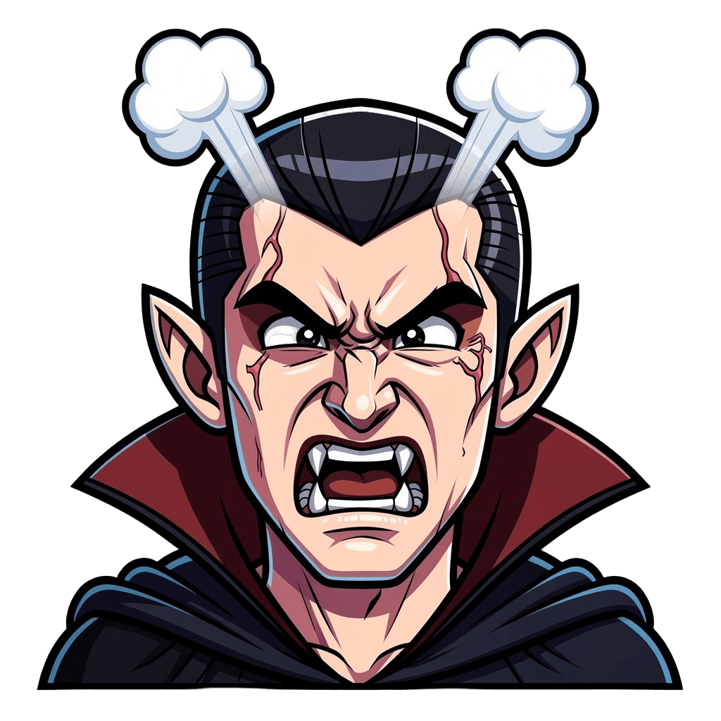 Vampire — angry Vampire Twitch emote — angry, Cartoon style