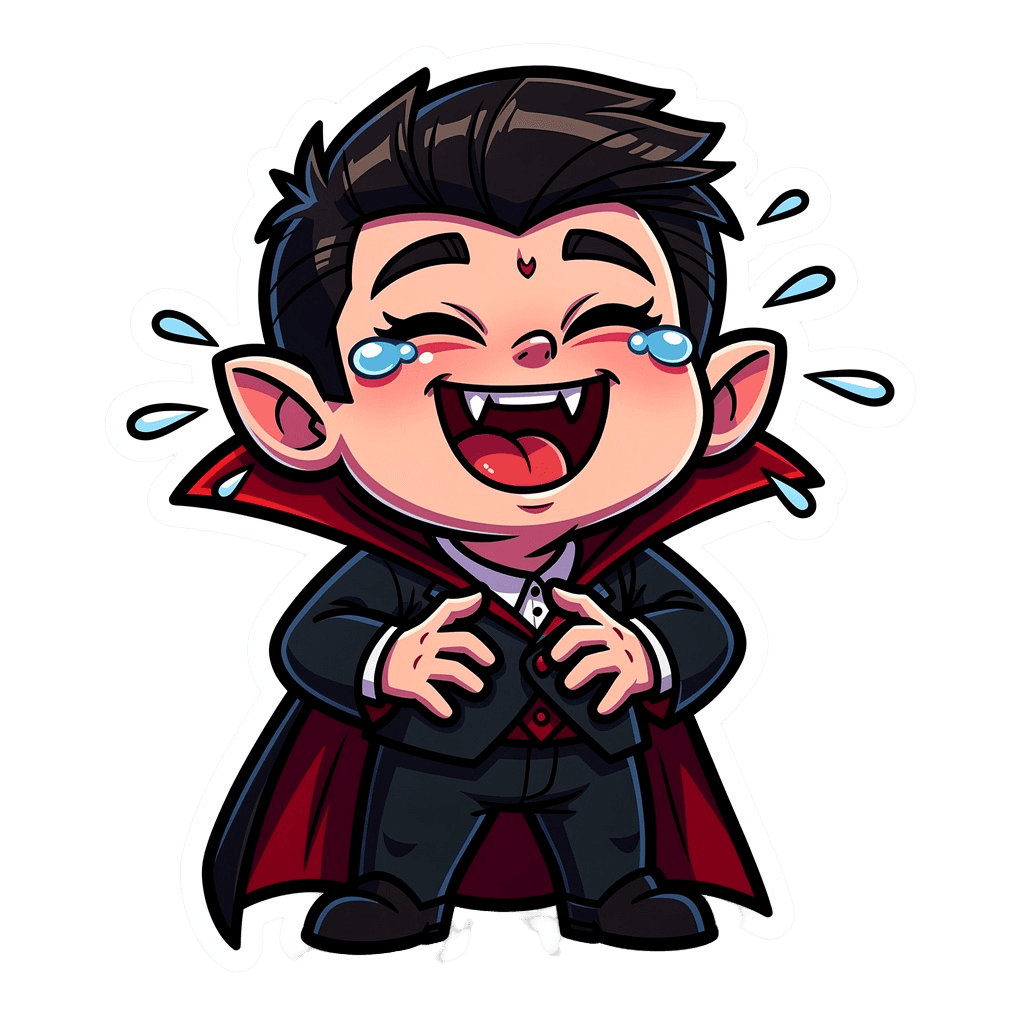 Vampire — laughing Vampire Twitch emote — laughing, Cartoon style