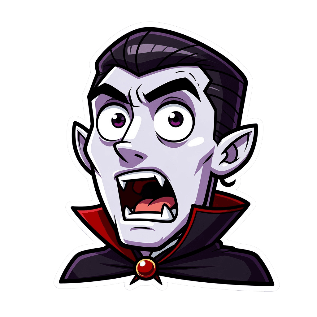 Vampire — surprised Vampire Twitch emote — surprised, Cartoon style