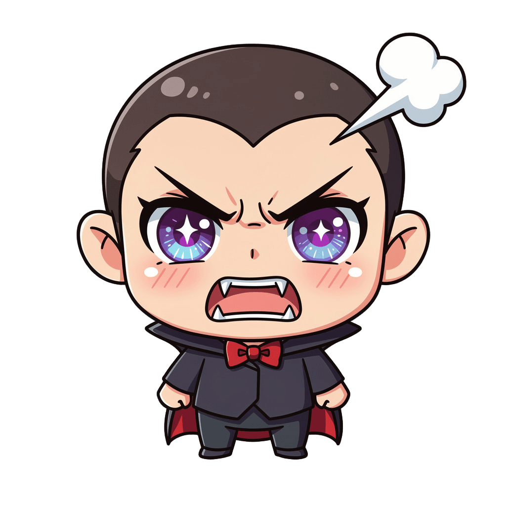 Vampire — angry Vampire Twitch emote — angry, Chibi style
