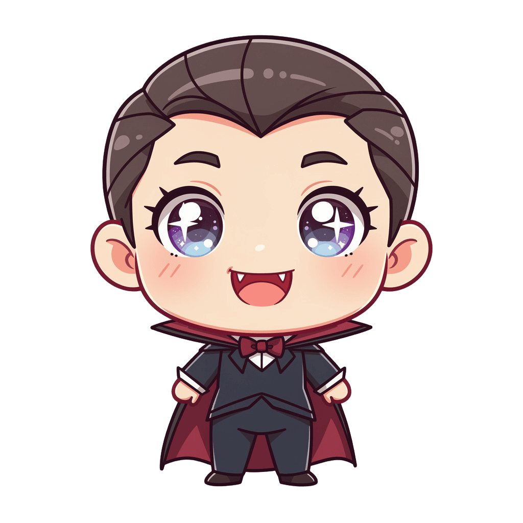 Vampire — happy Vampire Twitch emote — happy, Chibi style