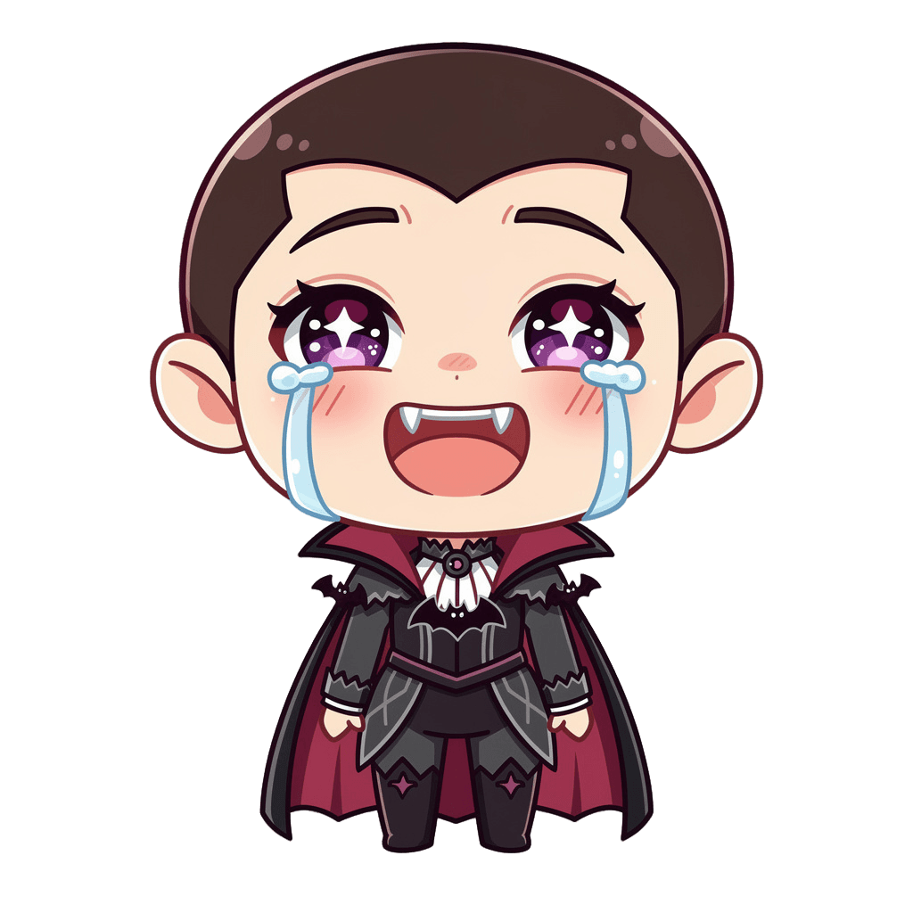 Vampire — laughing Vampire Twitch emote — laughing, Chibi style
