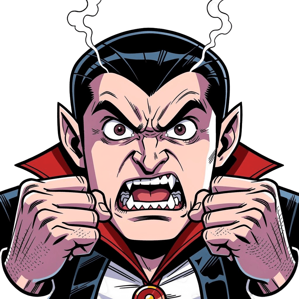 Vampire — angry Vampire Twitch emote — angry, Comic style