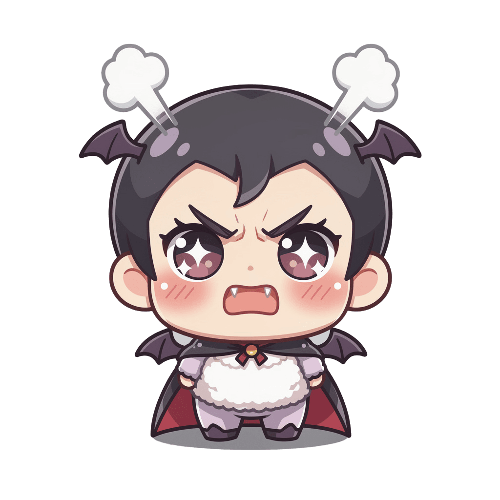 Vampire — angry Vampire Twitch emote — angry, Kawaii style