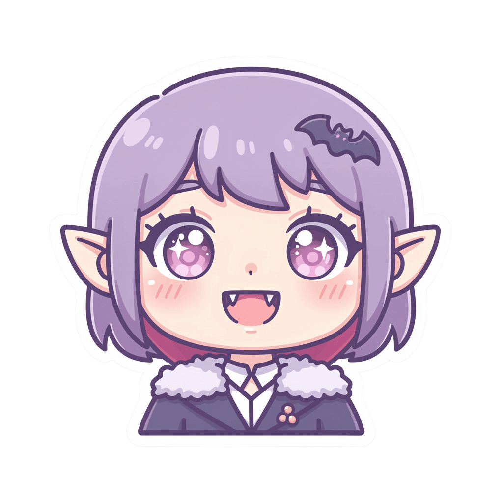Vampire — happy Vampire Twitch emote — happy, Kawaii style