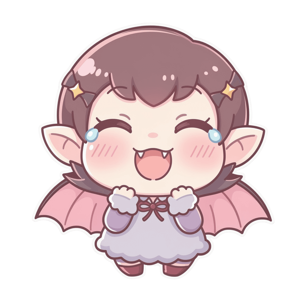 Vampire — laughing Vampire Twitch emote — laughing, Kawaii style