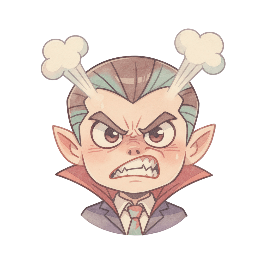 Vampire — angry Vampire Twitch emote — angry, Pastel style