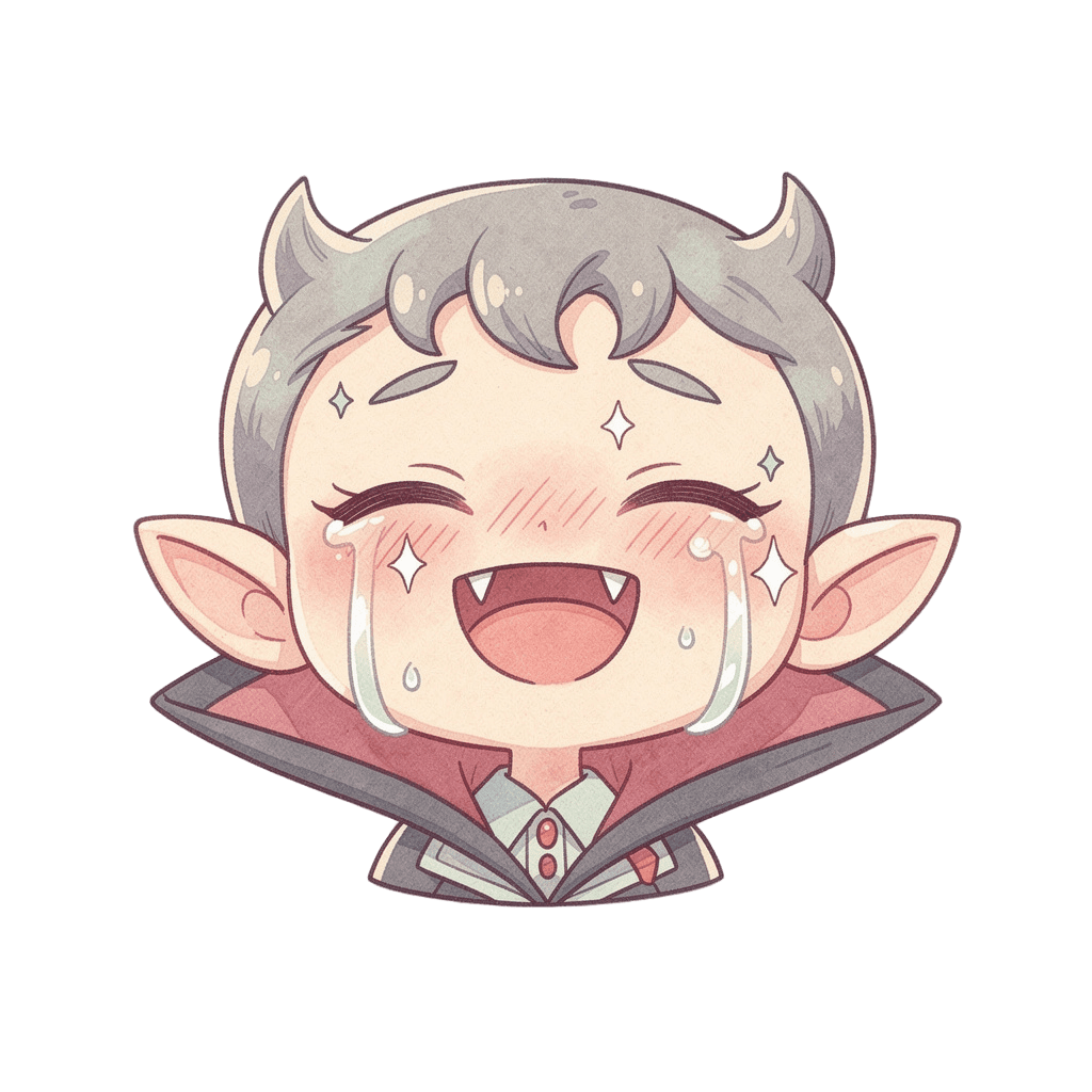 Vampire — laughing Vampire Twitch emote — laughing, Pastel style