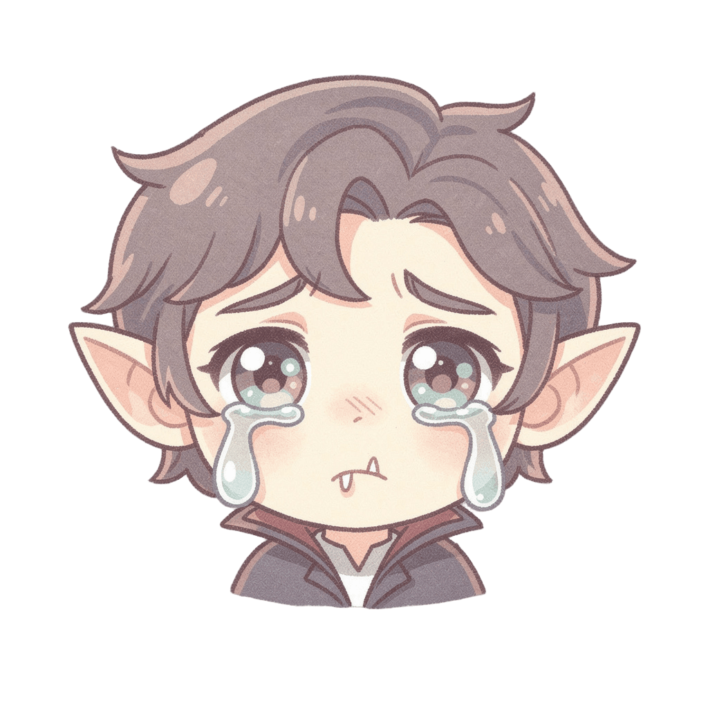Vampire — sad Vampire Twitch emote — sad, Pastel style