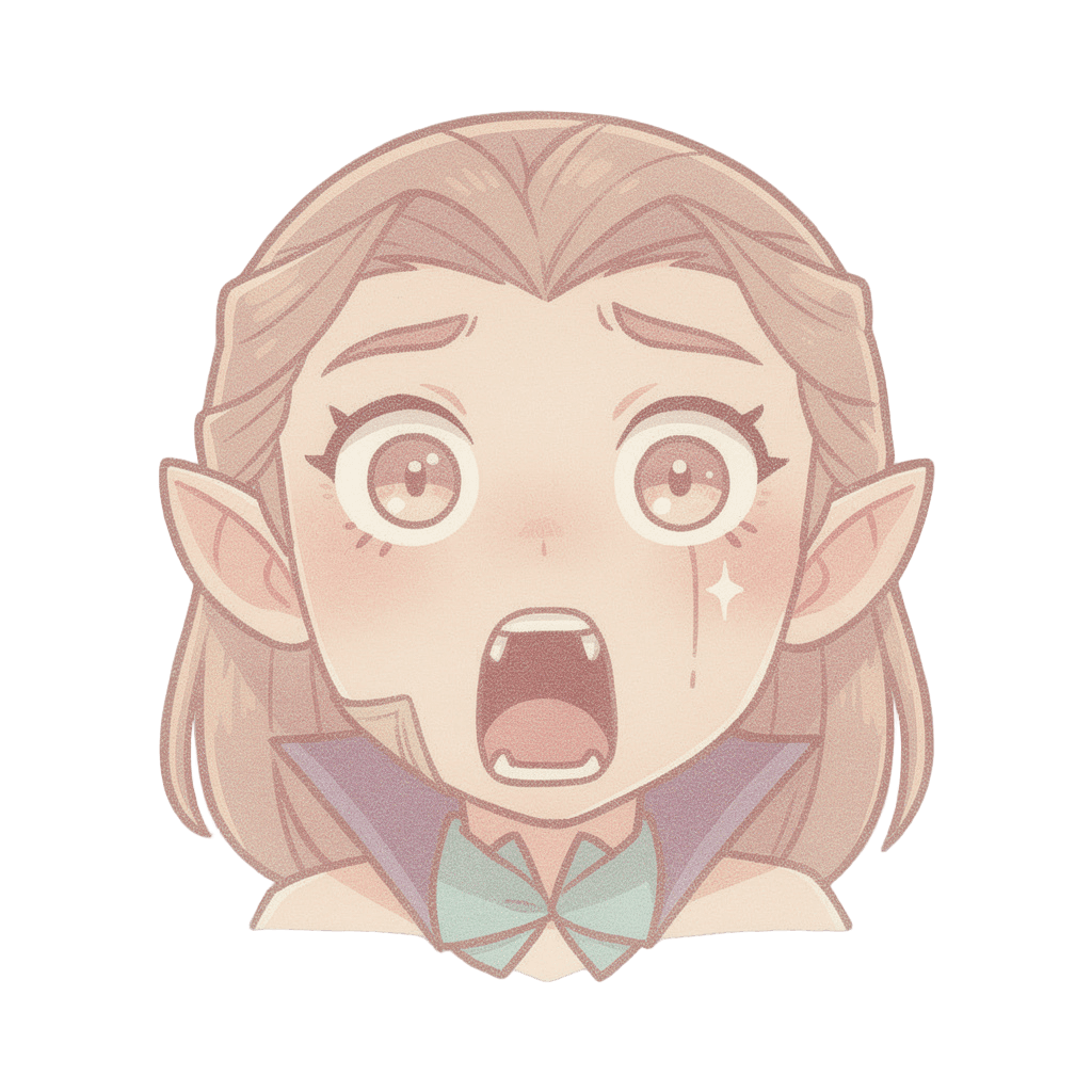Vampire — surprised Vampire Twitch emote — surprised, Pastel style