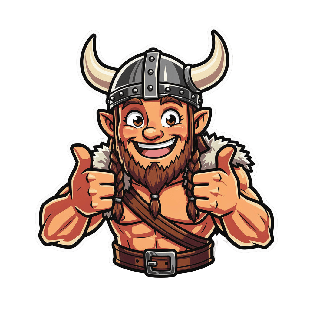 Viking — happy Viking Twitch emote — happy, Cartoon style