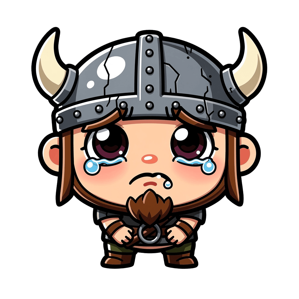 Viking — sad Viking Twitch emote — sad, Cartoon style