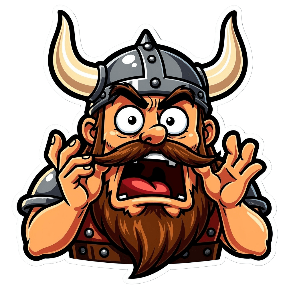Viking — surprised Viking Twitch emote — surprised, Cartoon style