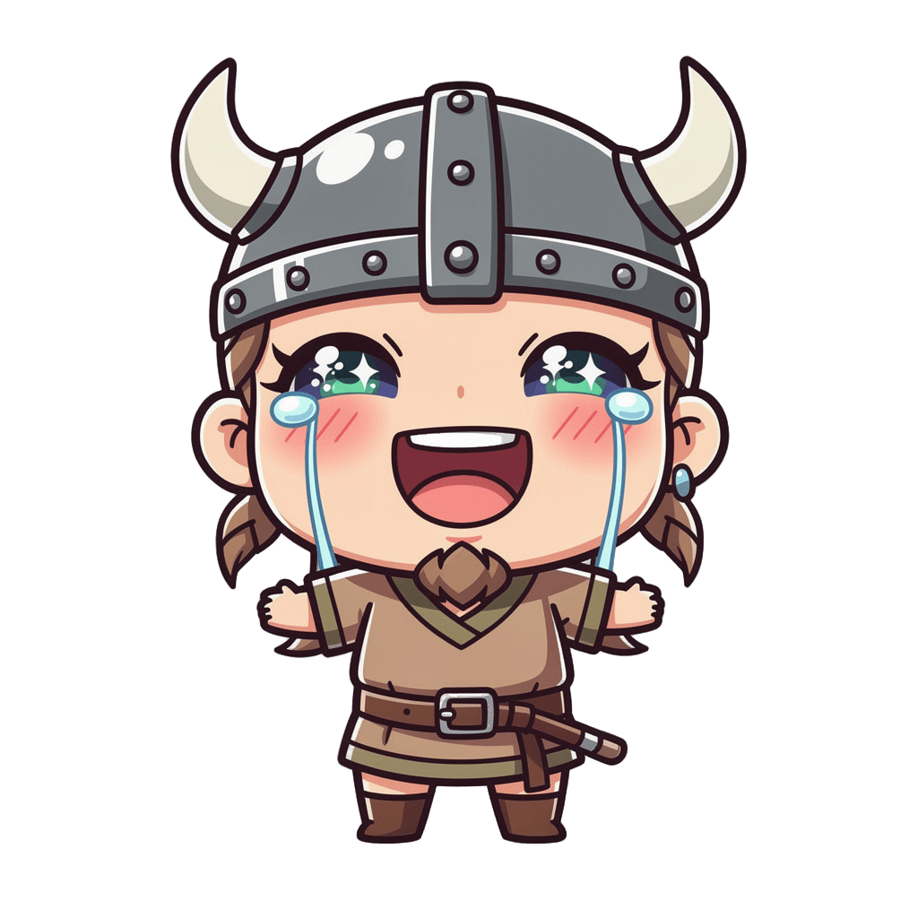 Viking — laughing Viking Twitch emote — laughing, Chibi style