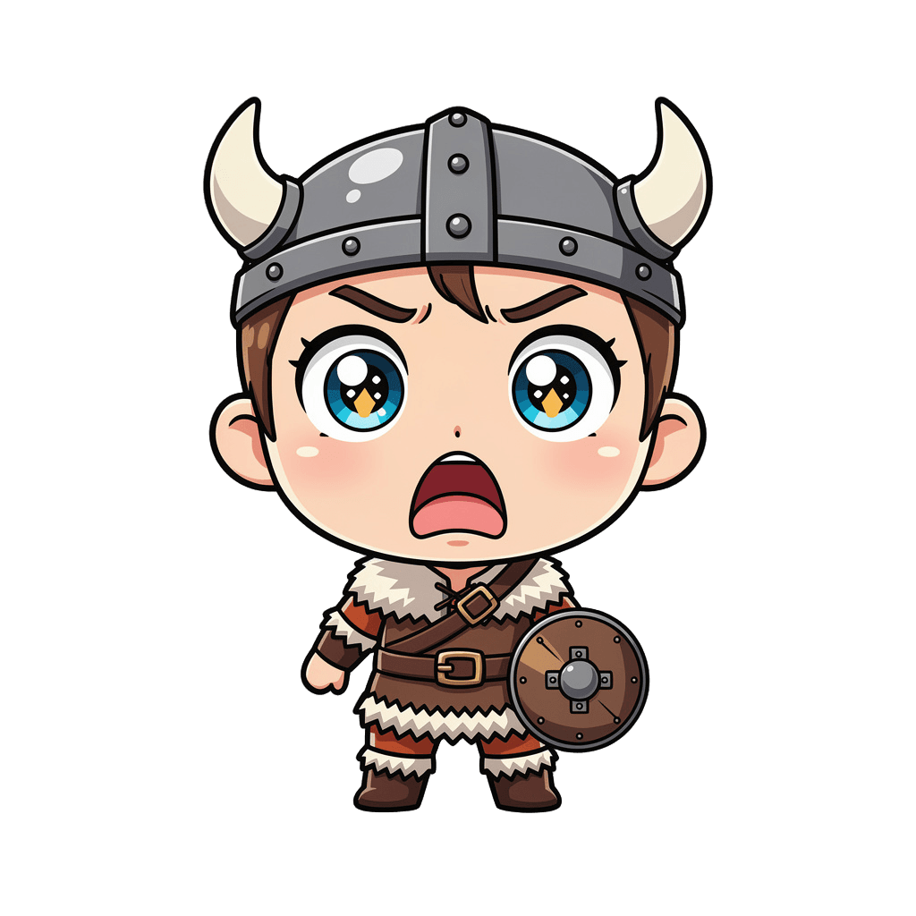 Viking — surprised Viking Twitch emote — surprised, Chibi style