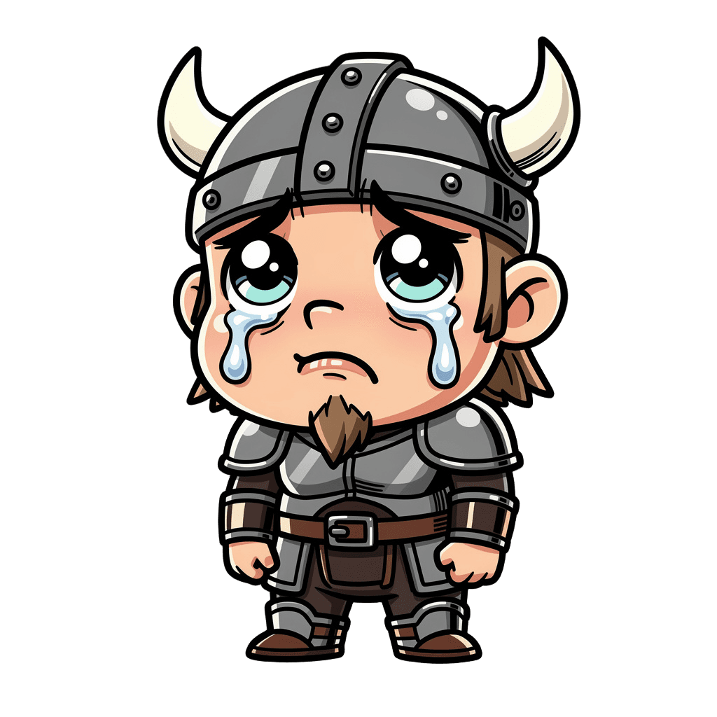 Viking — sad Viking Twitch emote — sad, Comic style