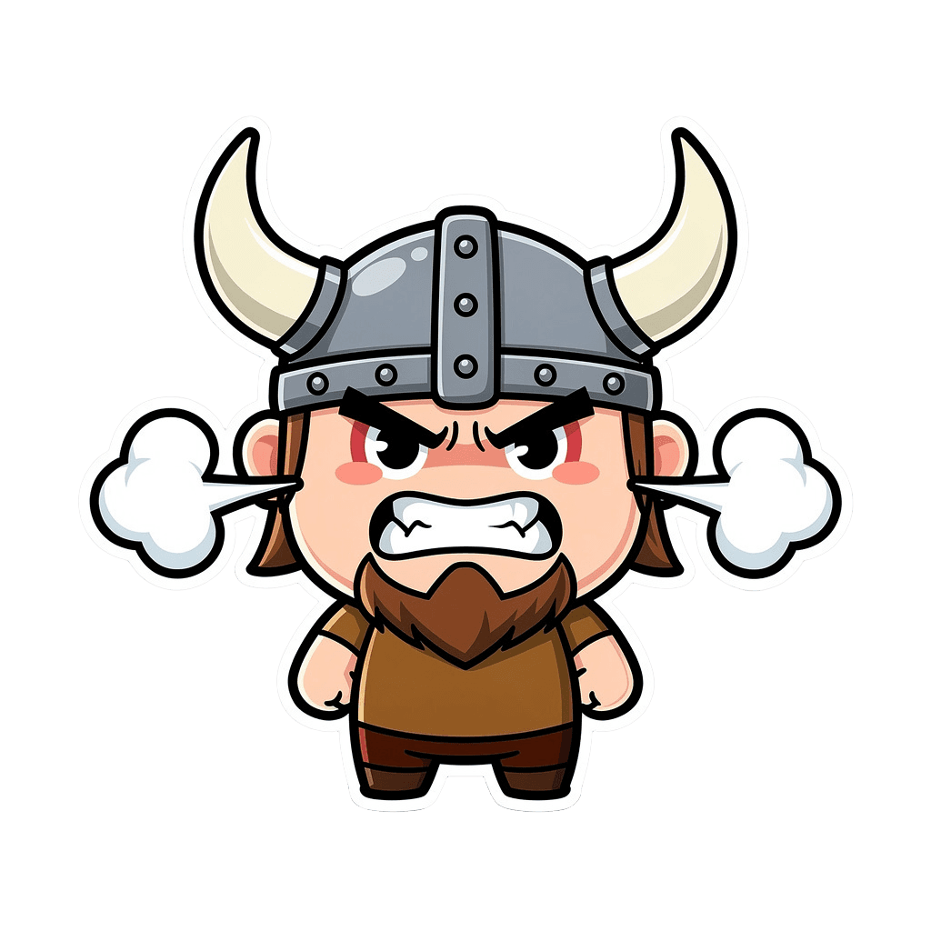 Viking — angry Viking Twitch emote — angry, Sticker style