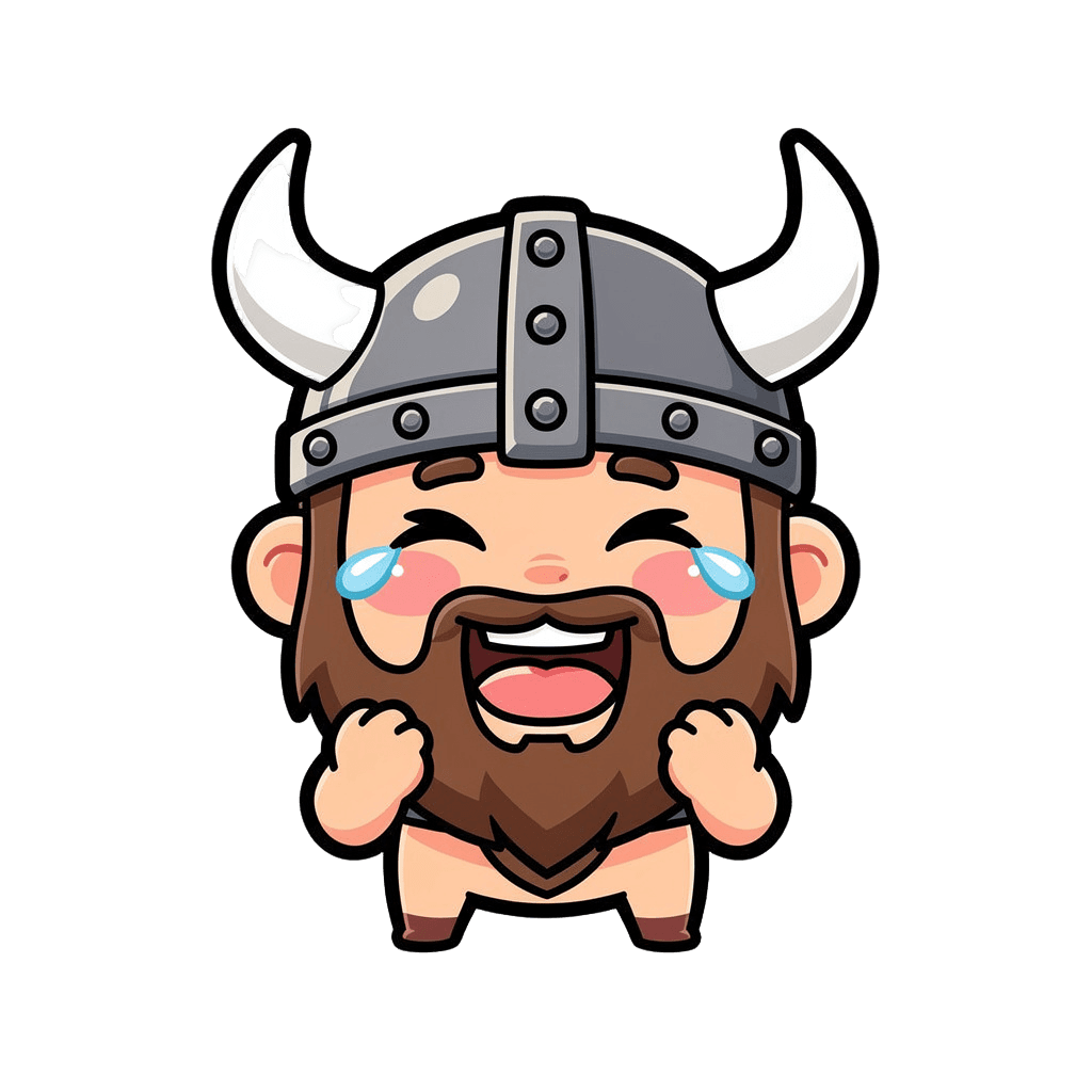 Viking — laughing Viking Twitch emote — laughing, Sticker style