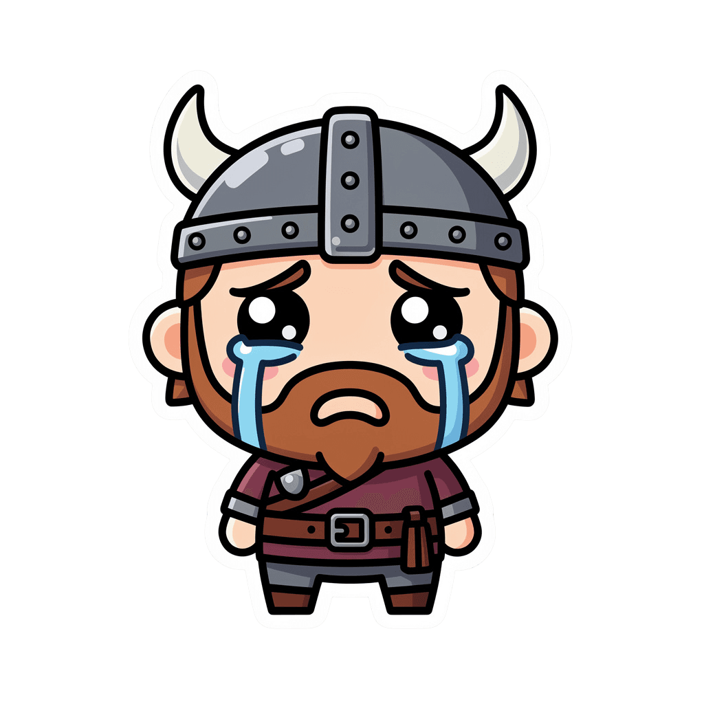 Viking — sad Viking Twitch emote — sad, Sticker style