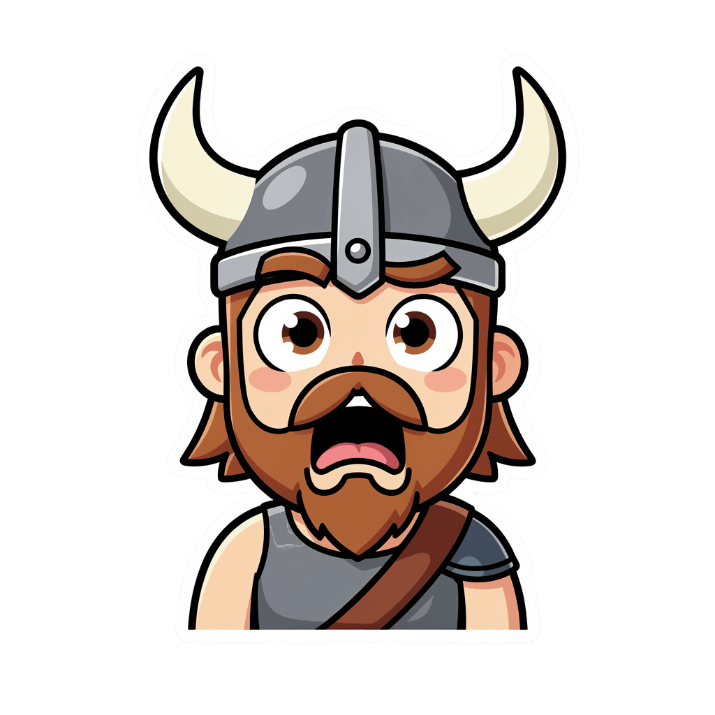 Viking — surprised Viking Twitch emote — surprised, Sticker style