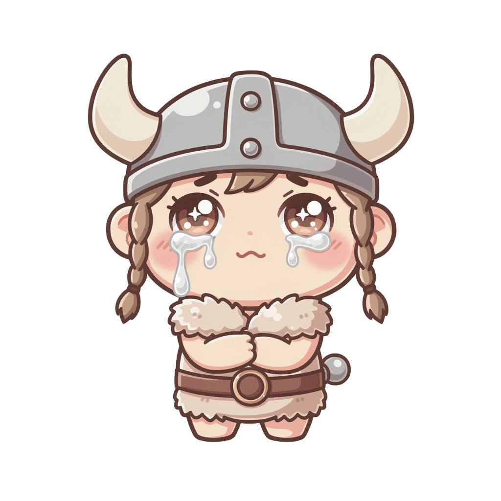 Viking — sad Viking Twitch emote — sad, Kawaii style
