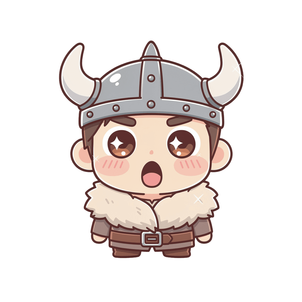 Viking — surprised Viking Twitch emote — surprised, Kawaii style