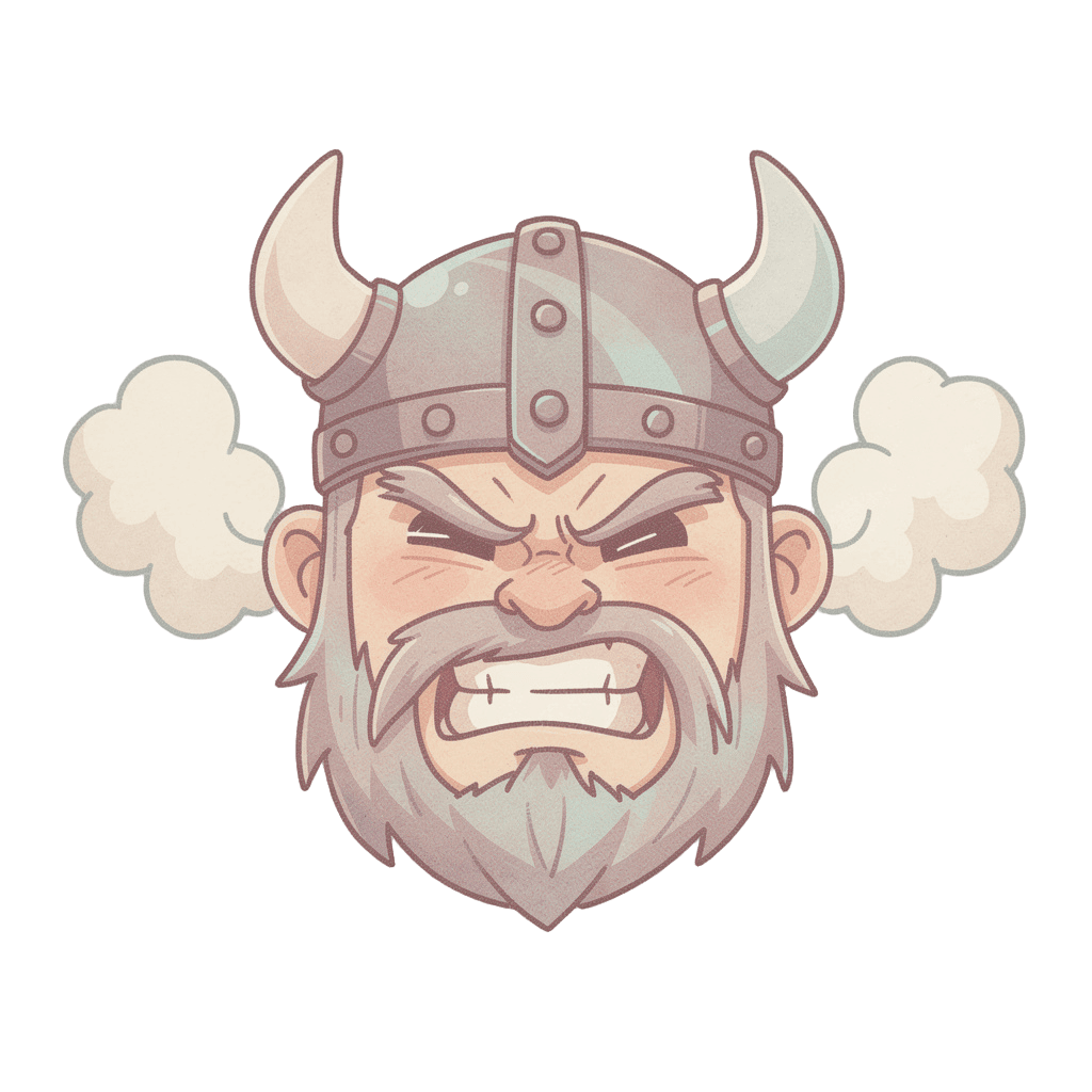 Viking — angry Viking Twitch emote — angry, Pastel style