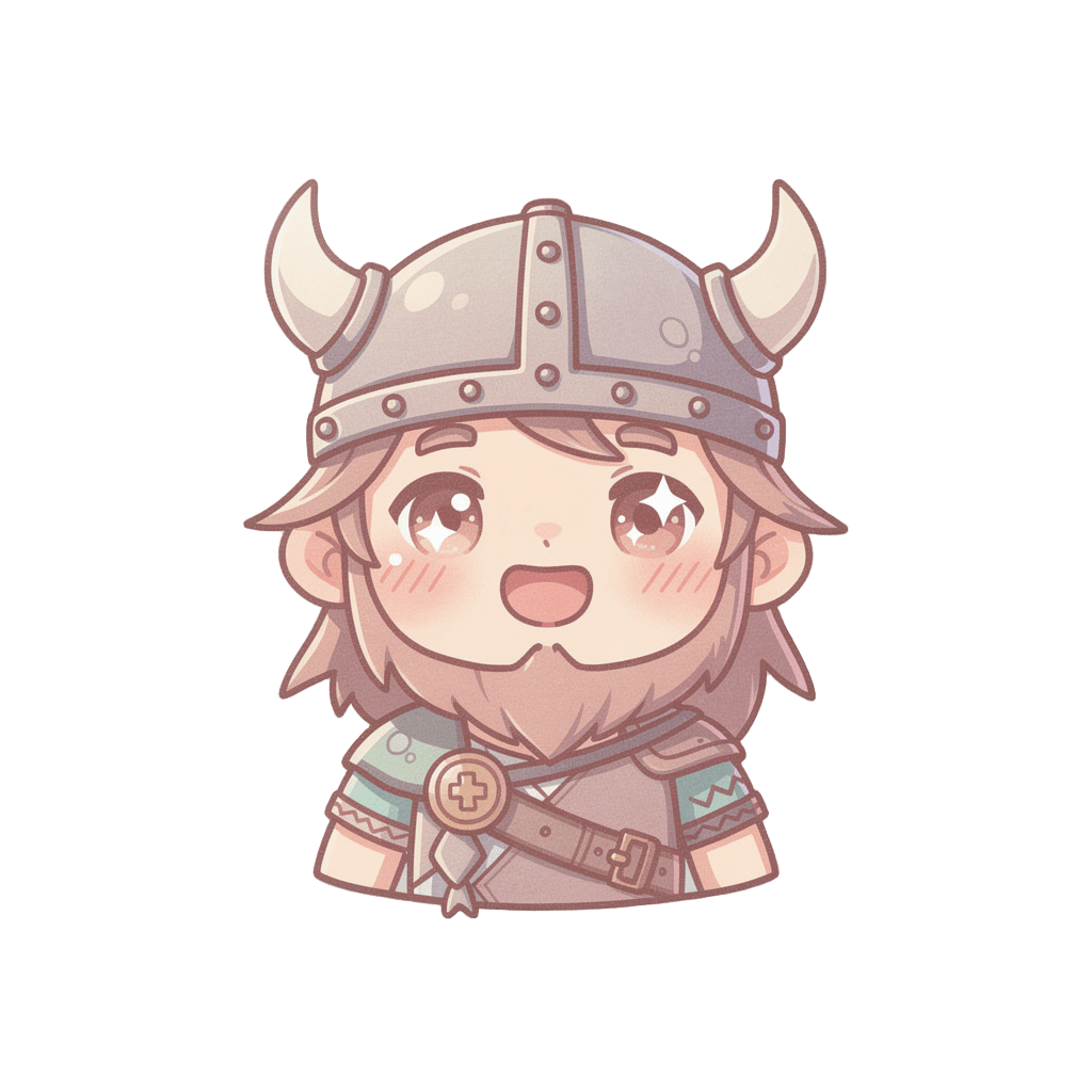 Viking — happy Viking Twitch emote — happy, Pastel style