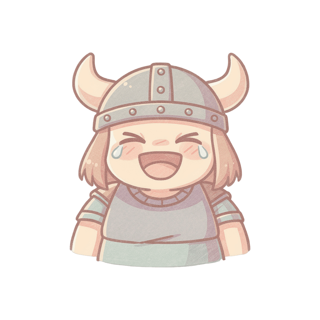 Viking — laughing Viking Twitch emote — laughing, Pastel style