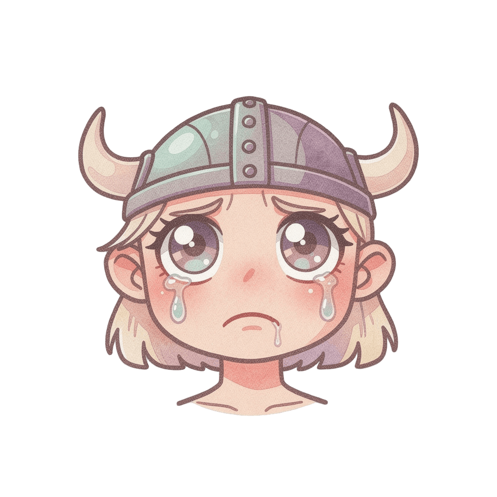 Viking — sad Viking Twitch emote — sad, Pastel style