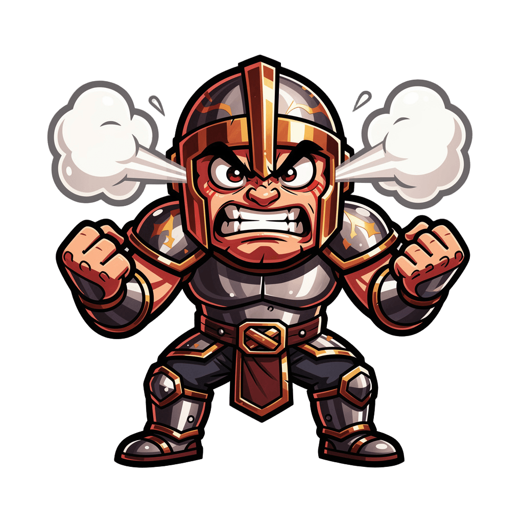 Warrior — angry Warrior Twitch emote — angry, Cartoon style