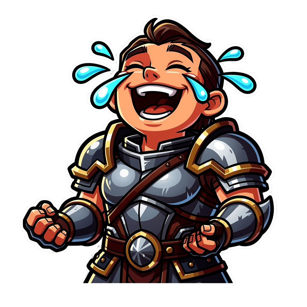 Warrior — laughing Warrior Twitch emote — laughing, Cartoon style