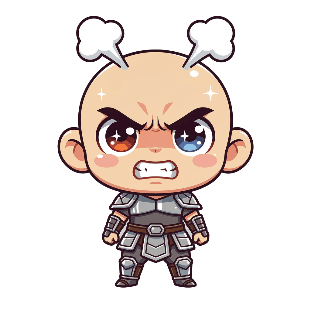 Warrior — angry Warrior Twitch emote — angry, Chibi style