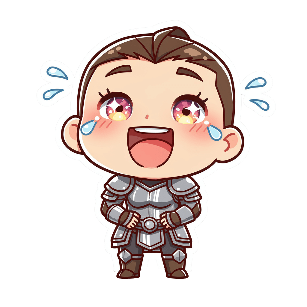Warrior — laughing Warrior Twitch emote — laughing, Chibi style