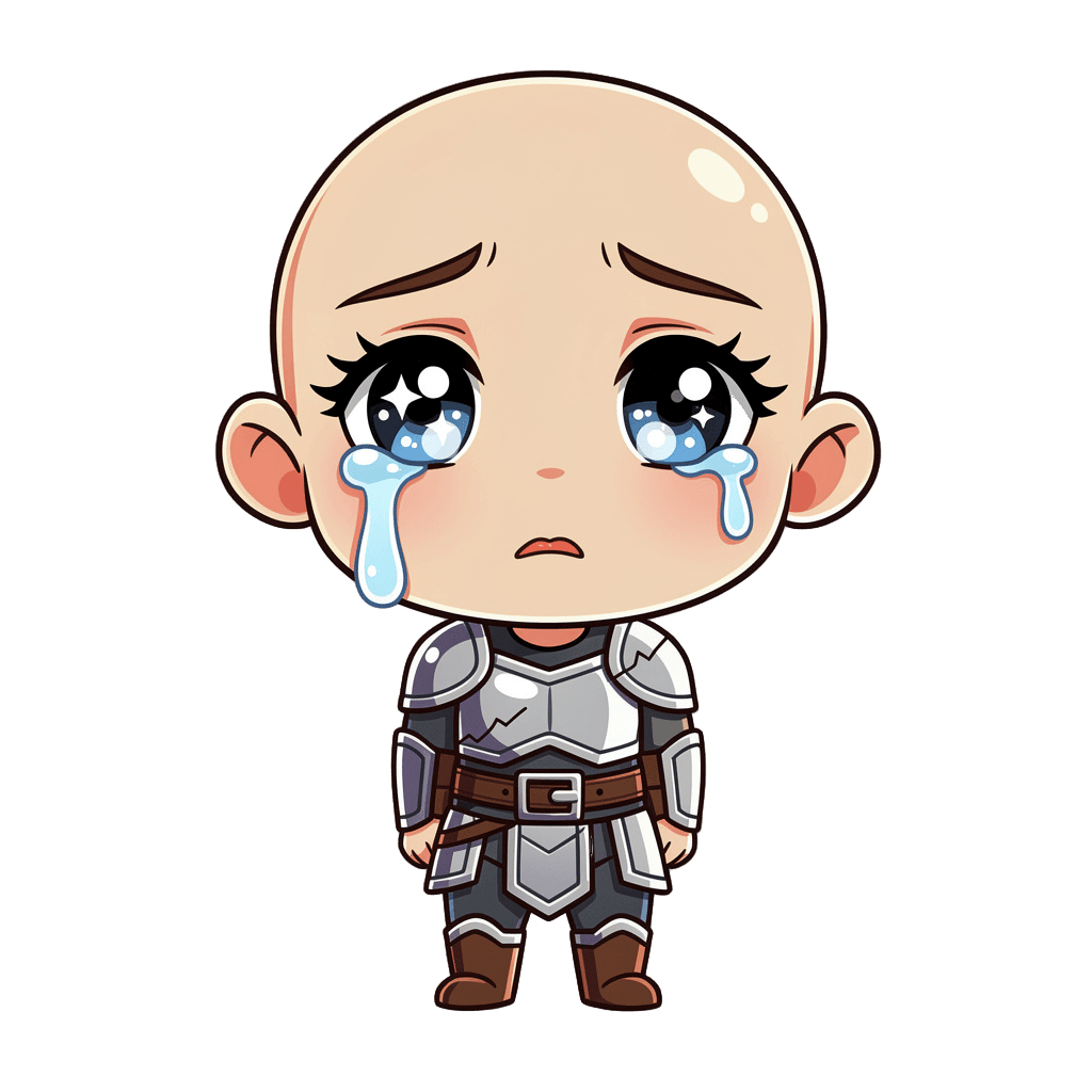 Warrior — sad Warrior Twitch emote — sad, Chibi style