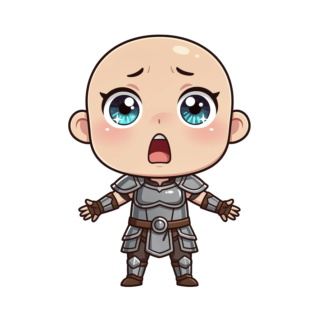 Warrior — surprised Warrior Twitch emote — surprised, Chibi style