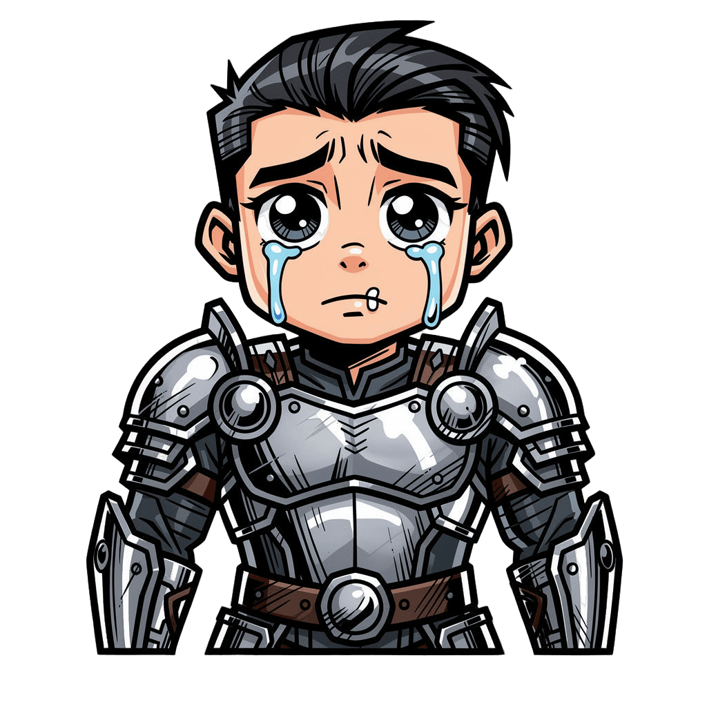 Warrior — sad Warrior Twitch emote — sad, Comic style