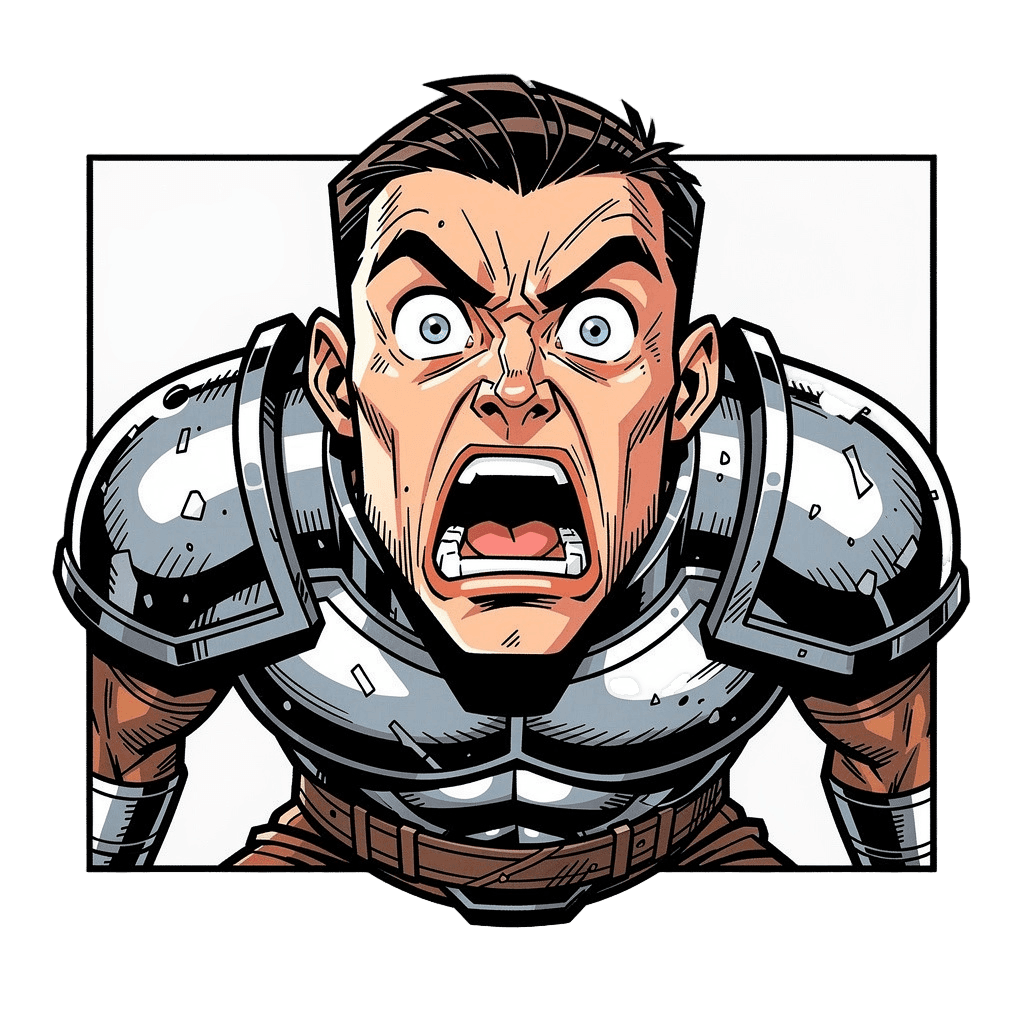 Warrior — surprised Warrior Twitch emote — surprised, Comic style