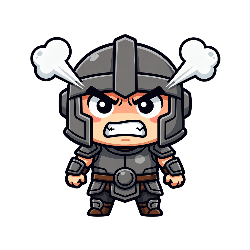 Warrior — angry Warrior Twitch emote — angry, Sticker style
