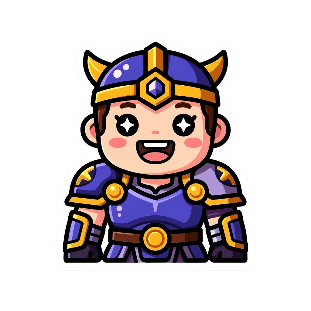 Warrior — happy Warrior Twitch emote — happy, Sticker style