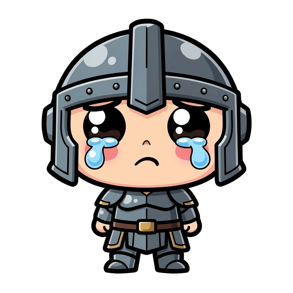 Warrior — sad Warrior Twitch emote — sad, Sticker style