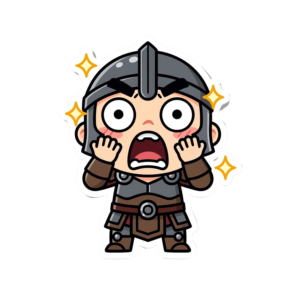 Warrior — surprised Warrior Twitch emote — surprised, Sticker style