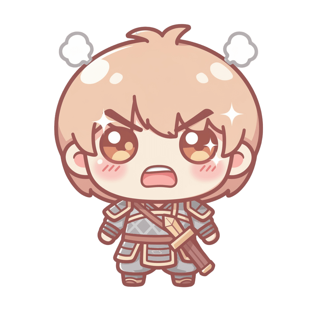 Warrior — angry Warrior Twitch emote — angry, Kawaii style