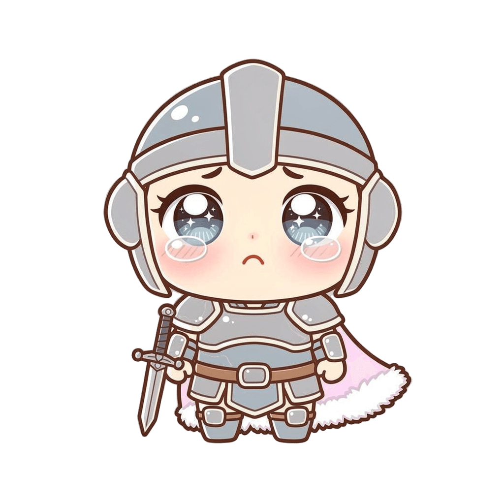Warrior — sad Warrior Twitch emote — sad, Kawaii style