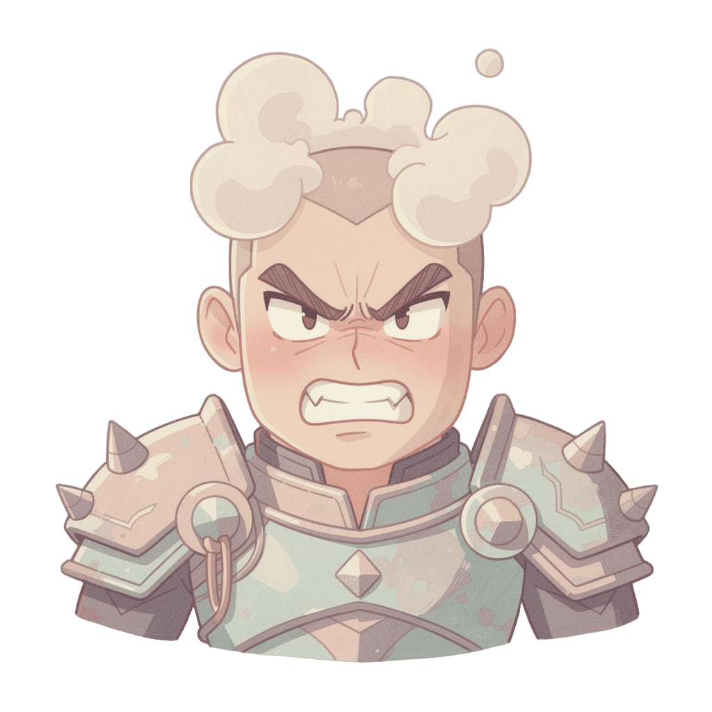 Warrior — angry Warrior Twitch emote — angry, Pastel style
