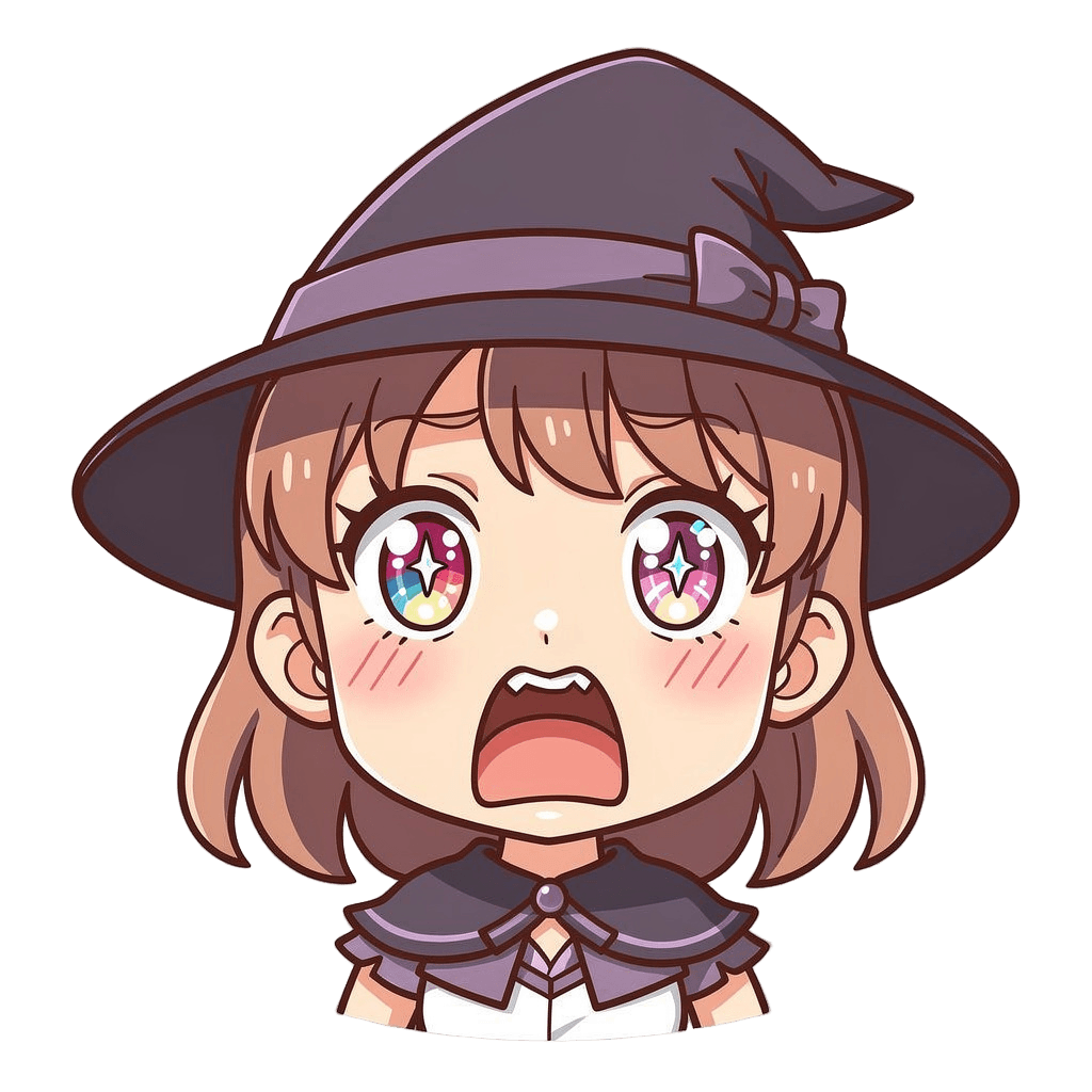 Witch — surprised Witch Twitch emote — surprised, Anime style