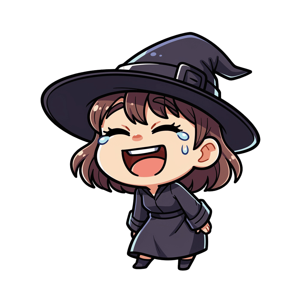 Witch — laughing Witch Twitch emote — laughing, Cartoon style