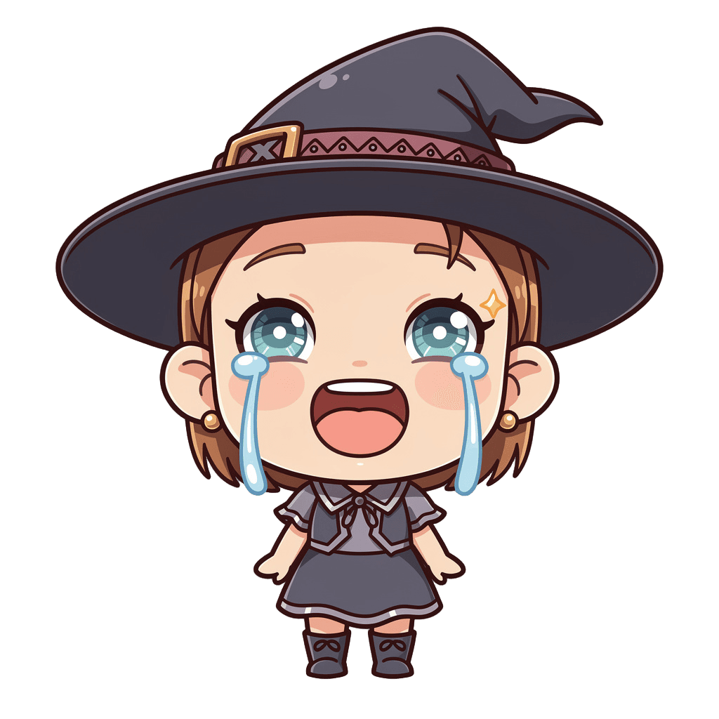 Witch — laughing Witch Twitch emote — laughing, Chibi style